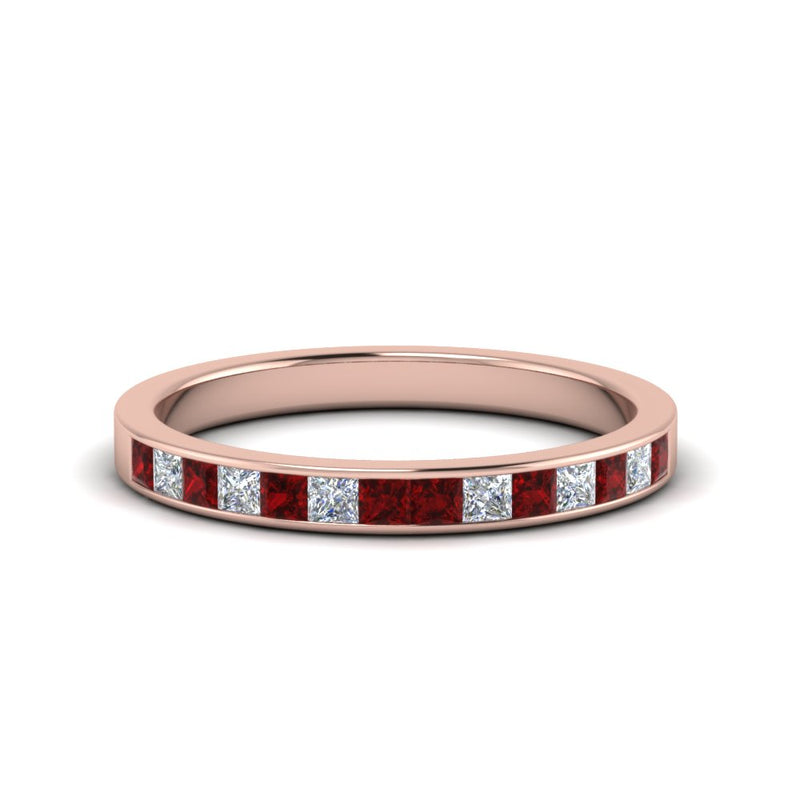 0.50-ct.-princess-cut-diamond-channel-wedding-ring-for-her-with-ruby-in-14K-rose-gold-FD8382-0.50CTBGRUDR-NL-RG