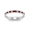 Load image into Gallery viewer, 0.50-ct.-princess-cut-diamond-channel-wedding-ring-for-her-with-ruby-in-14K-white-gold-FD8382-0.50CTBGRUDRANGLE5-NL-WG