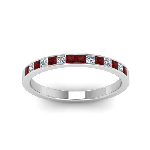 0.50-ct.-princess-cut-diamond-channel-wedding-ring-for-her-with-ruby-in-14K-white-gold-FD8382-0.50CTBGRUDRANGLE5-NL-WG