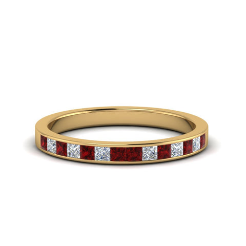 0.50-ct.-princess-cut-diamond-channel-wedding-ring-for-her-with-ruby-in-14K-yellow-gold-FD8382-0.50CTBGRUDR-NL-YG