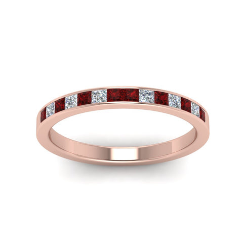0.50-ct.-princess-cut-diamond-channel-wedding-ring-for-her-with-ruby-in-18K-rose-gold-FD8382-0.50CTBGRUDRANGLE5-NL-RG