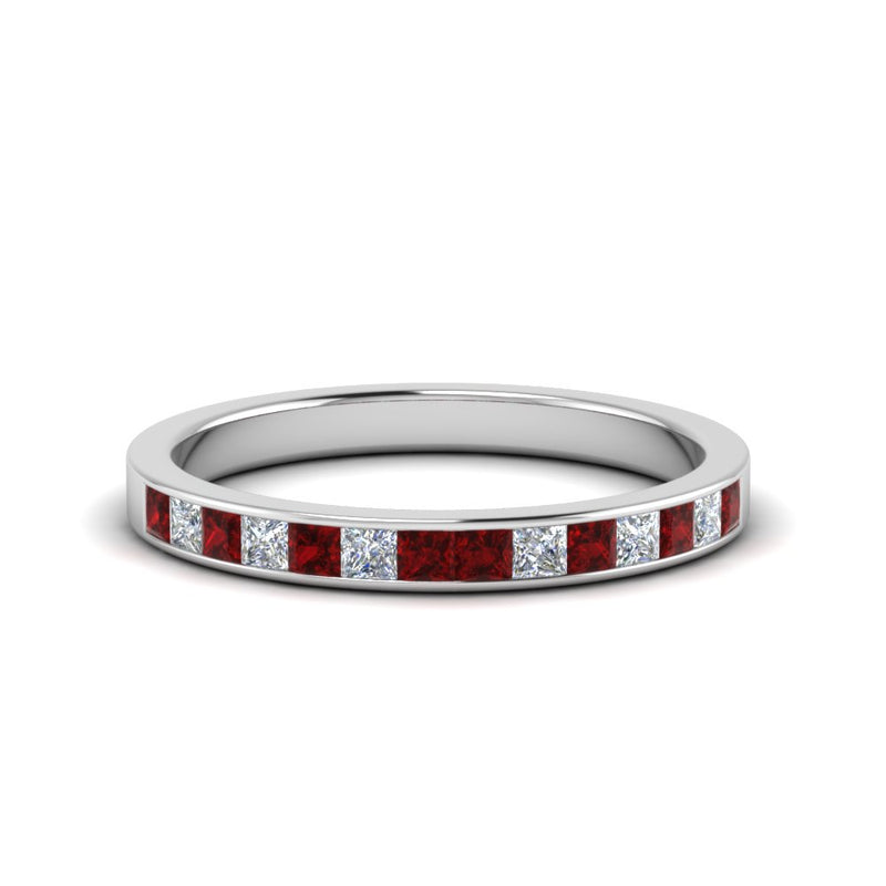 0.50-ct.-princess-cut-diamond-channel-wedding-ring-for-her-with-ruby-in-18K-white-gold-FD8382-0.50CTBGRUDR-NL-WG