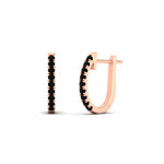 Load image into Gallery viewer, 0.50-ctw-huggie-hoop-black-diamond-earrings-in-rose-gold-FDEAR11260GBLACKANGLE2-0.50-NL-RG