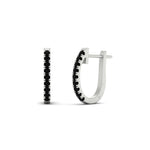 Load image into Gallery viewer, 0.50-ctw-huggie-hoop-black-diamond-earrings-in-white-gold-FDEAR11260GBLACKANGLE2-0.50-NL-WG