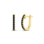 Load image into Gallery viewer, 0.50-ctw-huggie-hoop-black-diamond-earrings-in-yellow-gold-FDEAR11260GBLACKANGLE2-0.50-NL-YG