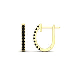 Load image into Gallery viewer, 0.50-ctw-huggie-hoop-black-diamond-earrings-in-yellow-gold-FDEAR11260GBLACKANGLE2-0.50-NL-YG