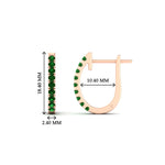 Load image into Gallery viewer, 0.50-ctw-huggie-hoop-emerald-earrings-in-rose-gold-FDEAR11260GEMGRANGLE2-0.50-NL-RG