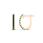 Load image into Gallery viewer, 0.50-ctw-huggie-hoop-emerald-earrings-in-rose-gold-FDEAR11260GEMGRANGLE2-0.50-NL-RG