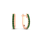 Load image into Gallery viewer, 0.50-ctw-huggie-hoop-emerald-earrings-in-rose-gold-FDEAR11260GEMGRANGLE2-0.50-NL-RG