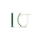 Load image into Gallery viewer, 0.50-ctw-huggie-hoop-emerald-earrings-in-white-gold-FDEAR11260GEMGRANGLE2-0.50-NL-WG