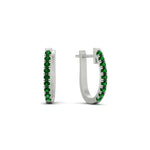 Load image into Gallery viewer, 0.50-ctw-huggie-hoop-emerald-earrings-in-white-gold-FDEAR11260GEMGRANGLE2-0.50-NL-WG