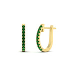 Load image into Gallery viewer, 0.50-ctw-huggie-hoop-emerald-earrings-in-yellow-gold-FDEAR11260GEMGRANGLE2-0.50-NL-YG
