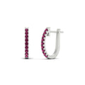 Thumbnail 46 - 0.50-ctw-huggie-hoop-pink-sapphire-earrings-in-white-gold-FDEAR11260GSADRPIANGLE2-0.50-NL-WG