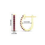 Load image into Gallery viewer, 0.50-ctw-huggie-hoop-pink-sapphire-earrings-in-yellow-gold-FDEAR11260GSADRPIANGLE2-0.50-NL-YG