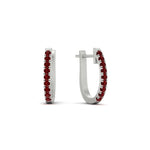 Load image into Gallery viewer, 0.50-ctw-huggie-hoop-ruby-earrings-in-white-gold-FDEAR11260GRUDRANGLE2-0.50-NL-WG