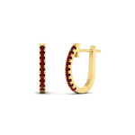 Load image into Gallery viewer, 0.50-ctw-huggie-hoop-ruby-earrings-in-yellow-gold-FDEAR11260GRUDRANGLE2-0.50-NL-YG