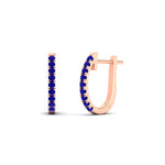 Load image into Gallery viewer, 0.50-ctw-huggie-hoop-sapphire-earrings-in-rose-gold-FDEAR11260GSABLANGLE2-0.50-NL-RG