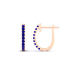 Load image into Gallery viewer, 0.50-ctw-huggie-hoop-sapphire-earrings-in-rose-gold-FDEAR11260GSABLANGLE2-0.50-NL-RG