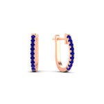 Load image into Gallery viewer, 0.50-ctw-huggie-hoop-sapphire-earrings-in-rose-gold-FDEAR11260GSABLANGLE2-0.50-NL-RG