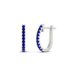 Load image into Gallery viewer, 0.50-ctw-huggie-hoop-sapphire-earrings-in-white-gold-FDEAR11260GSABLANGLE2-0.50-NL-WG