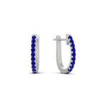 Load image into Gallery viewer, 0.50-ctw-huggie-hoop-sapphire-earrings-in-white-gold-FDEAR11260GSABLANGLE2-0.50-NL-WG