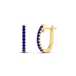 Load image into Gallery viewer, 0.50-ctw-huggie-hoop-sapphire-earrings-in-yellow-gold-FDEAR11260GSABLANGLE2-0.50-NL-YG