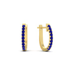 Load image into Gallery viewer, 0.50-ctw-huggie-hoop-sapphire-earrings-in-yellow-gold-FDEAR11260GSABLANGLE2-0.50-NL-YG