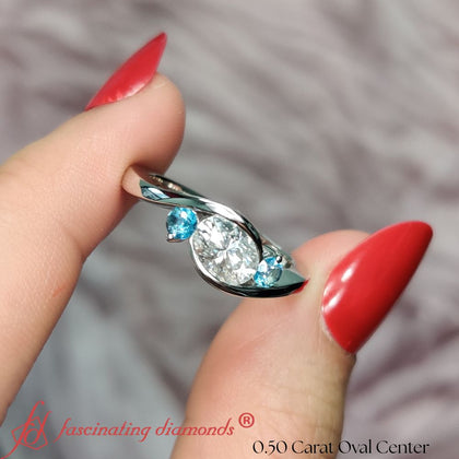 0.50ct.Twist3StoneOvalLabDiamondEngagementRingWithBlueTopazIn14KWhiteGold-FD8896-1000-1