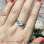 Load image into Gallery viewer, Oval Shaped Twist 3 Stone Engagement Ring
