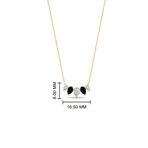 0.75-carat-5-stone-pear-shaped-diamond-necklace-with-black-diamond-in-yellow-gold-FD-PD11130PE-0.75CT-GBLACKANGLE1-NL-YG-HW