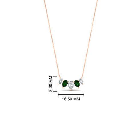 0.75-carat-5-stone-pear-shaped-diamond-necklace-with-emerald-in-rose-gold-FD-PD11130PE-0.75CT-GEMGRANGLE1-NL-RG-HW