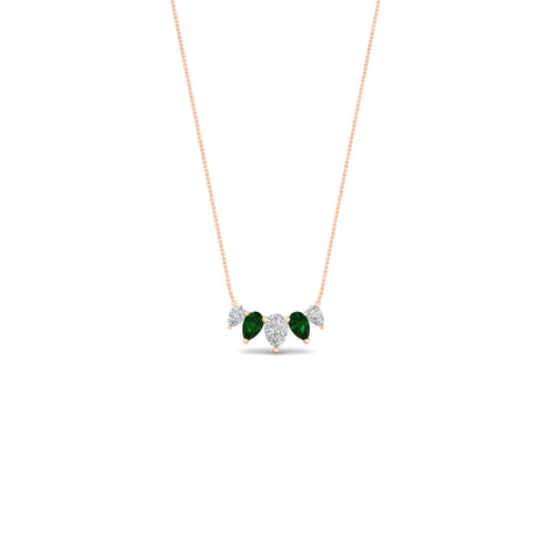 0.75-carat-5-stone-pear-shaped-diamond-necklace-with-emerald-in-rose-gold-FD-PD11130PE-0.75CT-GEMGRANGLE1-NL-RG