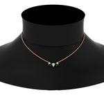 Load image into Gallery viewer, 0.75-carat-5-stone-pear-shaped-diamond-necklace-with-emerald-in-FD-PD11130PE-0.75CT-GEMGR-NL-RG