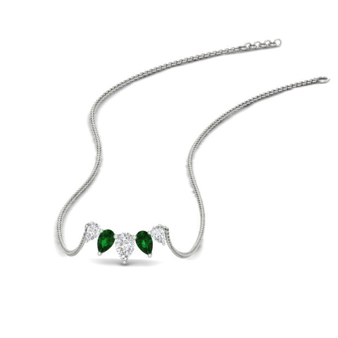 0.75-carat-5-stone-pear-shaped-diamond-necklace-with-emerald-in-white-gold-FD-PD11130PE-0.75CT-GEMGR-NL-WG