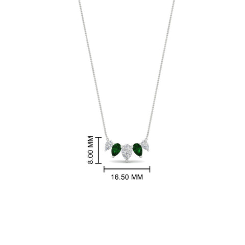 0.75-carat-5-stone-pear-shaped-diamond-necklace-with-emerald-in-white-gold-FD-PD11130PE-0.75CT-GEMGRANGLE1-NL-WG-HW