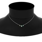 Load image into Gallery viewer, 0.75-carat-5-stone-pear-shaped-diamond-necklace-with-emerald-in-FD-PD11130PE-0.75CT-GEMGR-NL-WG