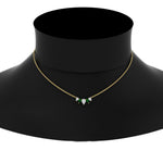 Load image into Gallery viewer, 0.75-carat-5-stone-pear-shaped-diamond-necklace-with-emerald-in-FD-PD11130PE-0.75CT-GEMGR-NL-YG