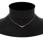 Load image into Gallery viewer, 0.75-carat-5-stone-pear-shaped-diamond-necklace-with-pink-sapphire-in-FD-PD11130PE-0.75CT-GSADRPI-NL-RG