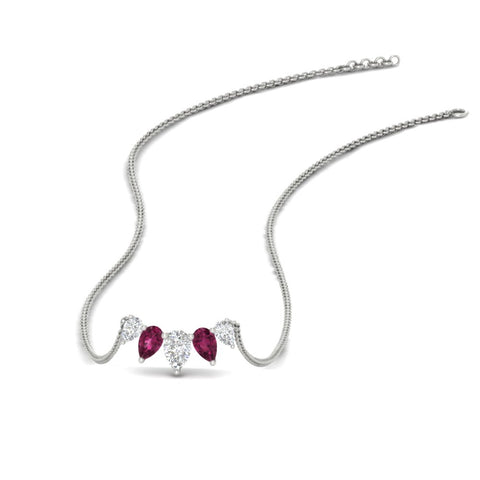 0.75-carat-5-stone-pear-shaped-diamond-necklace-with-pink-sapphire-in-white-gold-FD-PD11130PE-0.75CT-GSADRPI-NL-WG