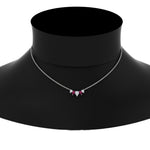 Load image into Gallery viewer, 0.75-carat-5-stone-pear-shaped-diamond-necklace-with-pink-sapphire-in-FD-PD11130PE-0.75CT-GSADRPI-NL-WG