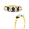 Load image into Gallery viewer, 0.75-carat-5-stone-wedding-band-black-diamond-teardrop-in-yellow-gold-fdwb8008peblackangle3-0.75ct-nl-yg.jpg