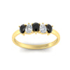 Load image into Gallery viewer, 0.75-carat-5-stone-wedding-band-black-diamond-teardrop-in-yellow-gold-fdwb8008peblackangle5-0.75ct-nl-yg.jpg