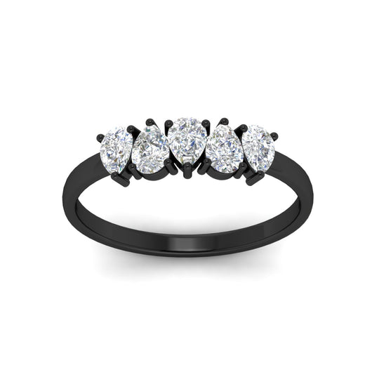 0.75-carat-5-stone-wedding-band-diamond-teardrop-in-black-gold-fdwb8008peangle5-0.75ct-nl-bg
