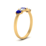 Load image into Gallery viewer, 0.75-carat-blue-sapphire-5-stone-wedding-band-teardrop-yellow-gold-FD8294B-0.15CTGSABLANGLE3-NL-YG
