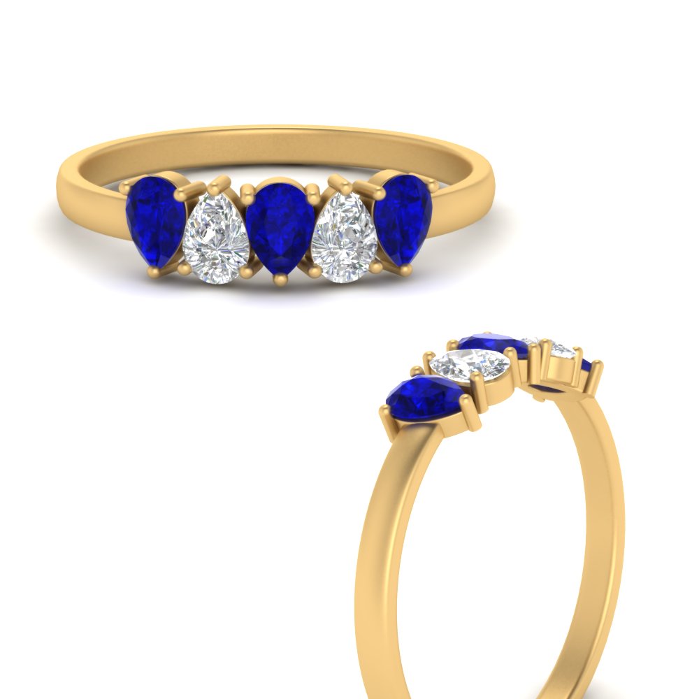 0.75-carat-blue-sapphire-5-stone-wedding-band-teardrop-yellow-gold-FD8294B-0.15CTGSABLANGLE3-NL-YG