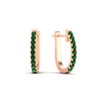 Load image into Gallery viewer, 0.75-carat-classic-emerald-huggie-hoop-earring-in-rose-gold-FDEAR11260GEMGRANGLE2-0.75-NL-RG
