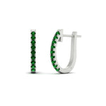 Load image into Gallery viewer, 0.75-carat-classic-emerald-huggie-hoop-earring-in-white-gold-FDEAR11260GEMGRANGLE2-0.75-NL-WG
