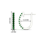 Load image into Gallery viewer, 0.75-carat-classic-emerald-huggie-hoop-earring-in-white-gold-FDEAR11260GEMGRANGLE2-0.75-NL-WG
