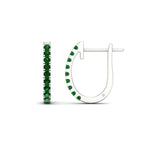 Load image into Gallery viewer, 0.75-carat-classic-emerald-huggie-hoop-earring-in-white-gold-FDEAR11260GEMGRANGLE2-0.75-NL-WG
