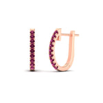 Load image into Gallery viewer, 0.75-carat-classic-pink-sapphire-huggie-hoop-earring-in-rose-gold-FDEAR11260GSADRPIANGLE2-0.75-NL-RG
